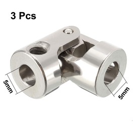sourcing map 3pcs 5mm to 5mm Inner Dia Rotatable Universal Steering Shaft U Joint Coupler L23XD11