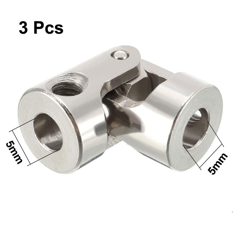 sourcing map 3pcs 5mm to 5mm Inner Dia Rotatable Universal