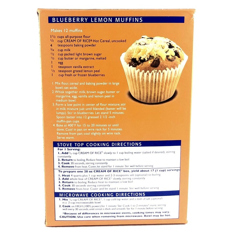 Cream Of Rice Gluten Free Hot Cereal 28 oz 12