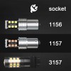 SHENKENUO 2Pcs 6000K 3157 3156 3057 Signal Backup Reverse Tail