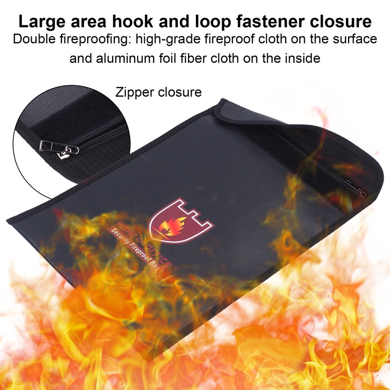 Fireproof Waterproof Bag Multi Function Money Document Jewelry Valuables Pouch