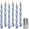 6pcs 9.5 Inch Starry Sky LED Taper Candles Battery Operated