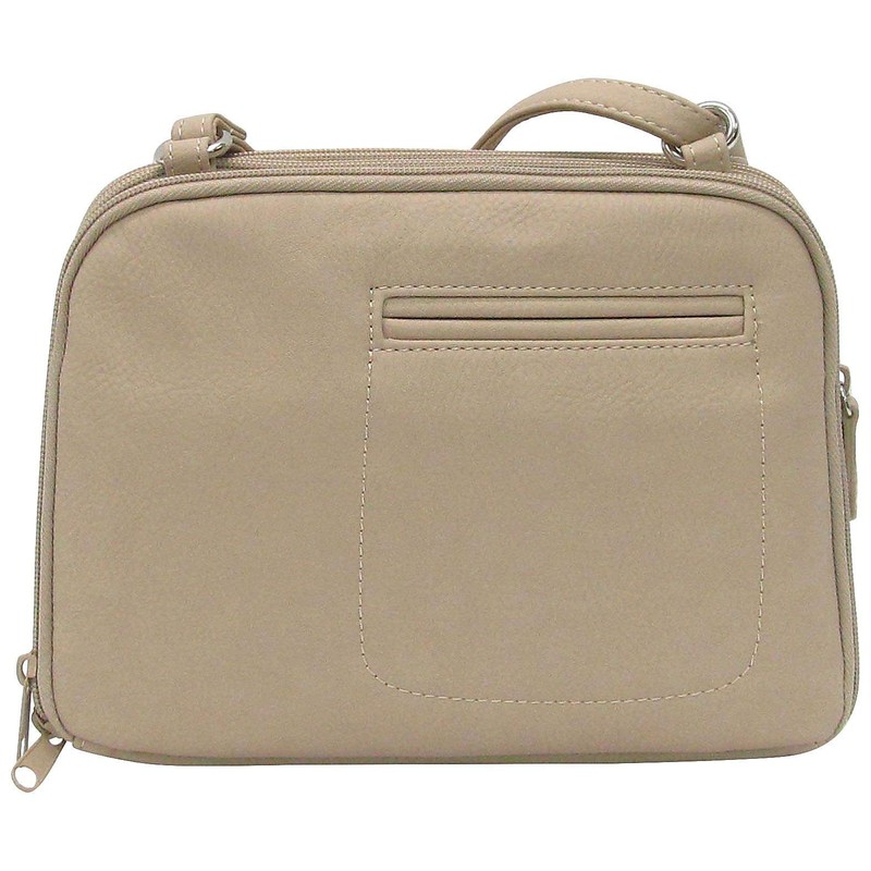 MultiSac Women's Zippy Triple Compartment Crossbody Bag Cross Body, Chino,