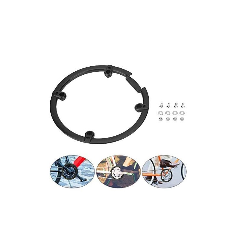 Chain Guard Protector, Black Plastic Chain Wheel Crankset Cover for