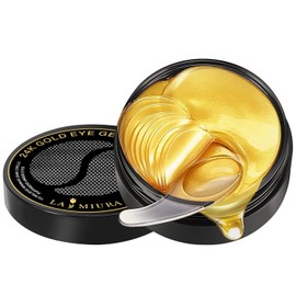 LA MIURA 24K Gold Under Eye Patches - 60 Pcs Eye Masks for Dark Circles Puffiness - Skin Care with Collagen Hyaluronic Acid - Anti-Aging & Rejuvenating Hydrogel Eye Patch