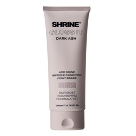 Shrine GLOSS IT DARK ASH Colour Depositing Hair Mask | High-Shine Gloss Treatment | Neutralises brassiness and Yellow Tones | Quick 10-minute application | Vegan | 200ml