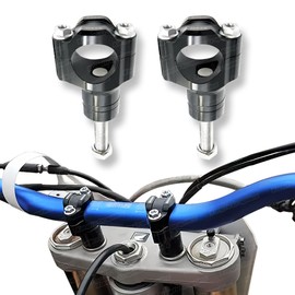28mm Handlebar Risers Clamps Kit for Dirt Bike Motocross Enduro Motorcyle Universal, 1 Pair, Black, Thread Diameter 12mm