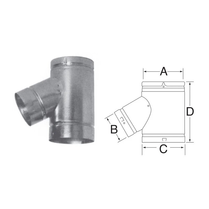 M&G DuraVent MandG DuraVent 5x4x4 B-Vent Wye - 5BVY44