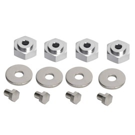4PCS Aluminum Alloy 12mm Turn to 17mm Wheel Hex Drive Hub Adapter for 1/10 RC Model Car(Silver)