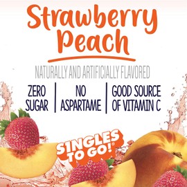 Welch's Singles To Go Water Drink Mix - Powder Sticks, Strawberry Peach, 0.48 Ounce (Pack of 12)