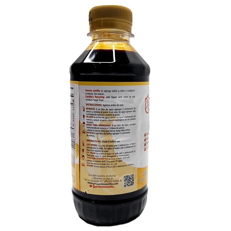 CASTILLA Sugar Free Cream Flavor Concentrate, 8.5 oz, Pack of