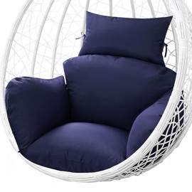 Boyspring Soft Patio Hanging Egg Chair Cushion Replacement, Comfortable Thicken Cotton Hanging Basket Chair Cushions Indoor Outdoor Egg Chair Cushion 47x31.5x4.7 inch (Blue)