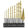 E-Value ETD-10STEP Hexagonal Shaft Iron Drill & Step Drill Set,