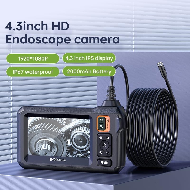 MACHSWON 4.3" Endoscope Camera IP67 Waterproof 1080P HD Inspection Camera