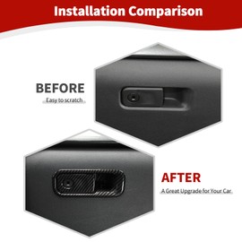JOSHELA for F150 Glove Box Latch Handle Trim Cover for Ford F150 2021 up Black Carbon Fiber Grain Interior Accessories 2pcs