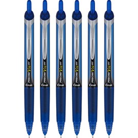 Pilot Precise V10 RT Retractable Liquid Ink Rollerball Pens, Bold Point, 1.0mm, Blue Ink, 6 Count