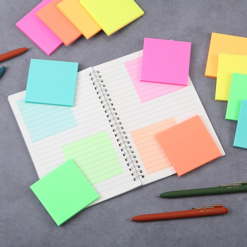 Mr. Pen- Plastic Sticky Notes, 3”x3”, 12 Pads, 600 Sheets,