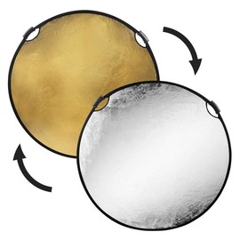 Glow Circular Collapsible Reflector with Handles (52", Gold/Silver)