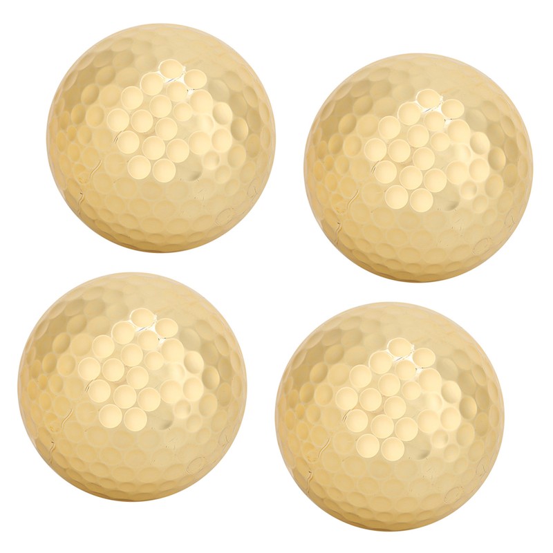 4Pcs Portable High Quality Double Layer Gold Plating Golf Ball