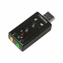 Unbranded USB 2.0 External 7.1 Channel 3D Virtual Sound Card Mic Adapter Laptop PC #15 NEW