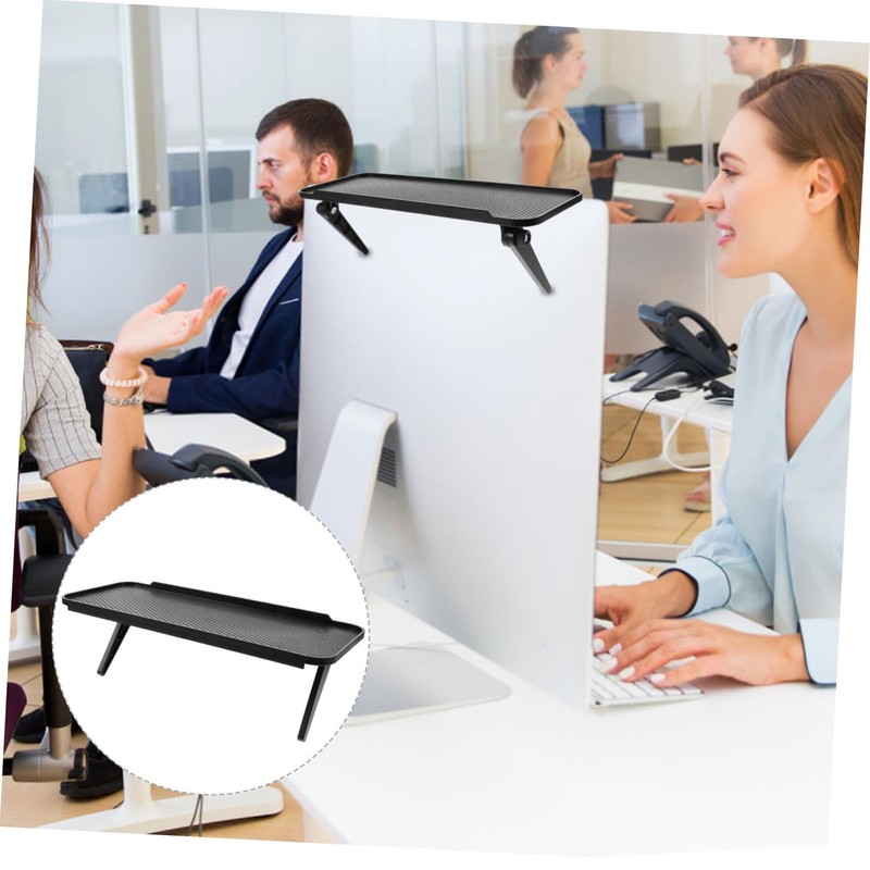 TEHAUX Computer Screen Shelf Foldable Tv Storage Organizer with Design