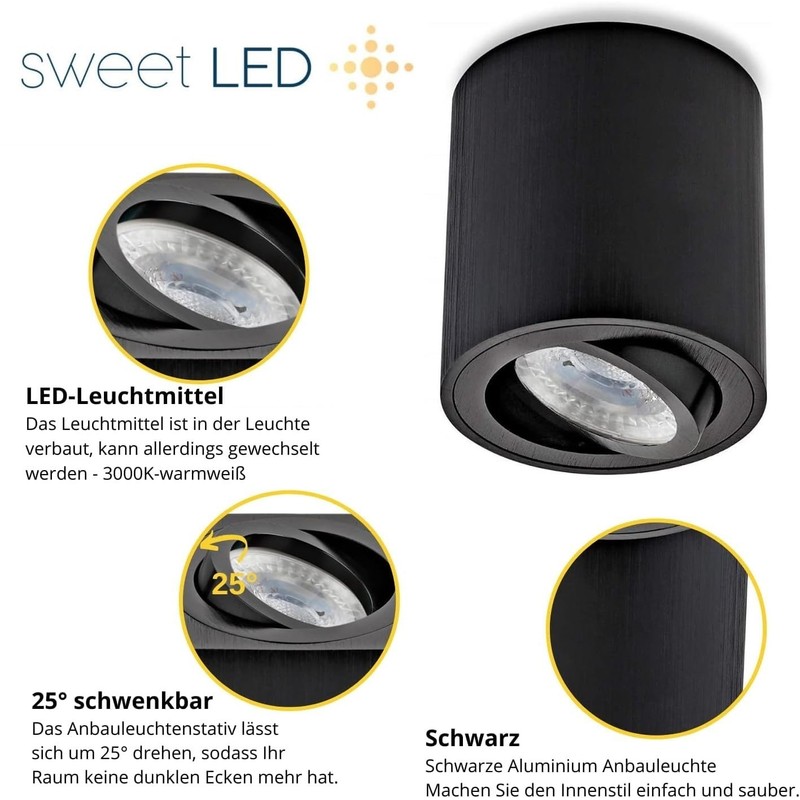 Sweet Led Surface-Mounted Spotlight GU10 Made of Aluminium - Ceiling