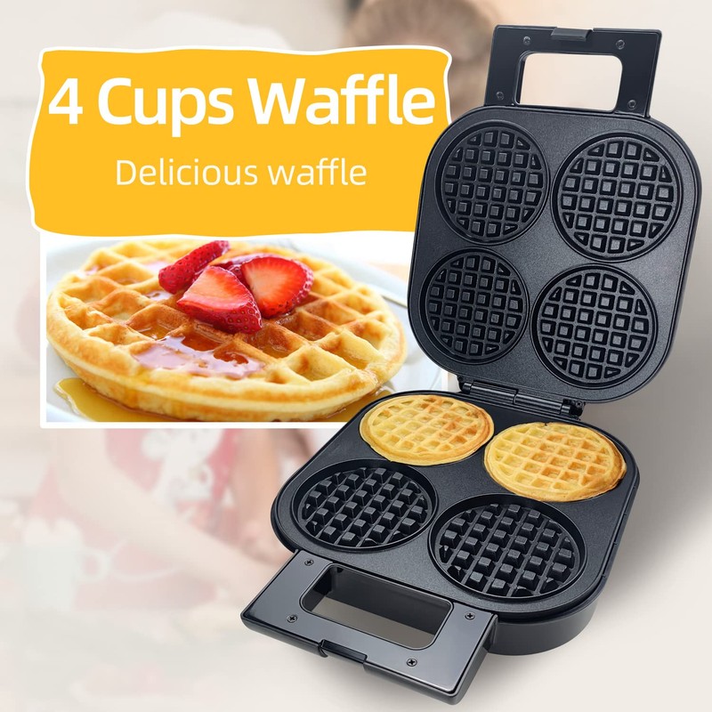 Aoruru Waffle Maker Nonstick Belgian Waffle Iron with Indicator Light