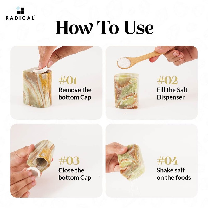 Radicaln Marble Salt & Pepper Shakers Set – 2.5" Green