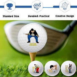 Artsotroly 4 Pcs Funny Golf Balls for Birthday, Novelty Golfer Gift for Dad Coworkers Golfers Golf Lovers