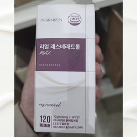 Pharmizen Real Resveratrol Grape Extract Powder 600mg 120 tablets 1 unit / 리얼 레스베라트롤 포도추출분말 600mg 120정 1개