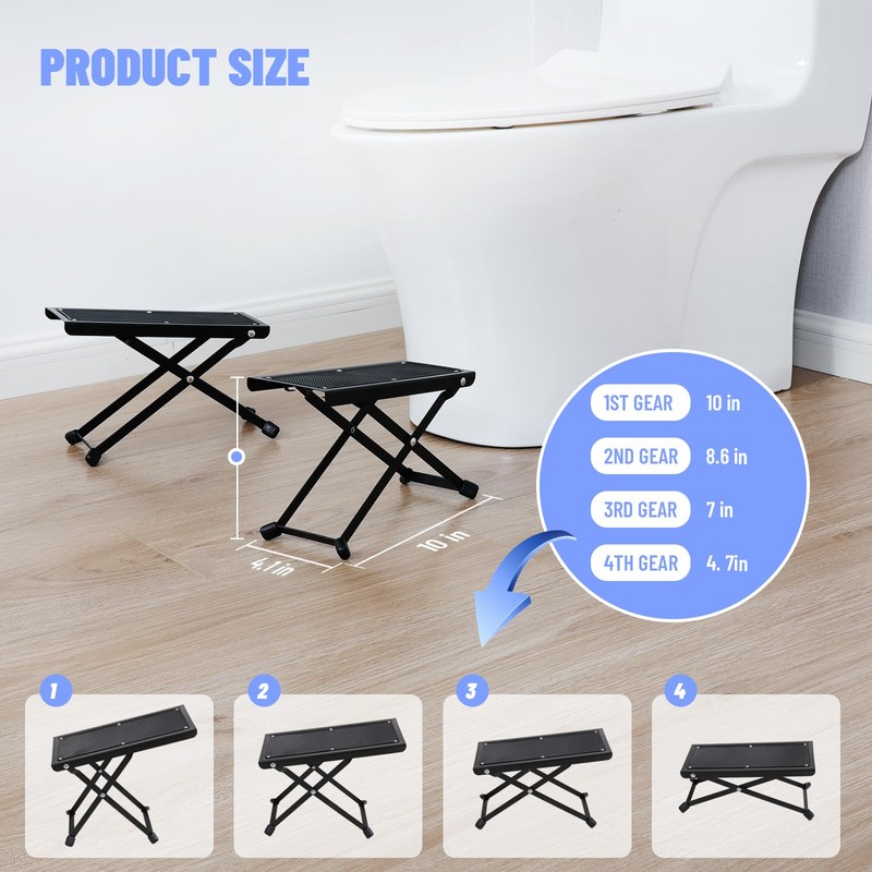 Foldable Toilet Stool - Portable Travel Poop Stool for Toilet,