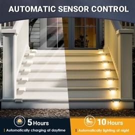 SOLPEX Solar Fence Lights Outdoor 16 Pack, Solar Step Lights Waterproof Led Solares Light for Outdoor Stairs, Deck, Fence, Yard, Patio, and Balcony(Warm White)