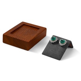 Oirlv Solid Wood Earring Stand Jewellery Display Stand Holder Microfibre Surface (Dark Grey)