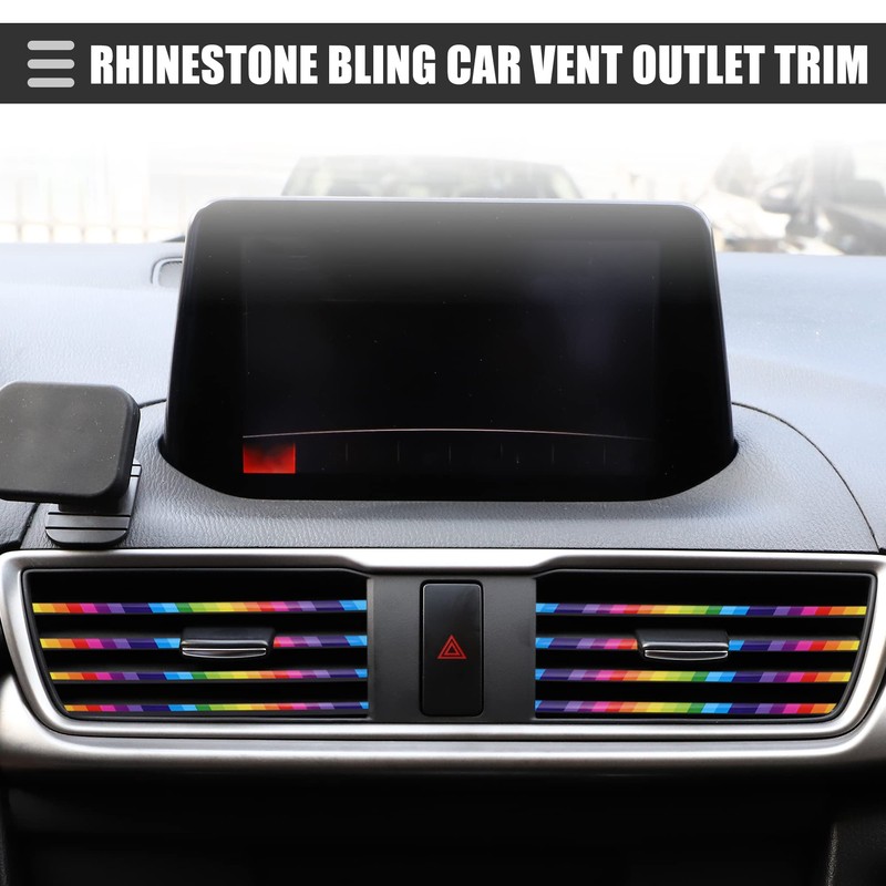 X AUTOHAUX Universal Car Air Vent Outlet Strip Trims, PVC,
