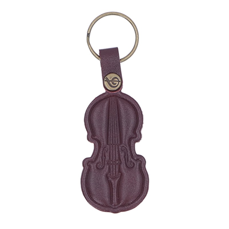 7PCS Cowhide Musical Instrument Keychains Mini Guitar Violin Horn Bass