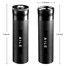 AILE Cigar Stainless Steel humidor Silver Travel Cigar case Tube for 3 to 4 Cigars, Portable Cigar case, Cigar Hygrometer, Great Gift for Lover(Black)