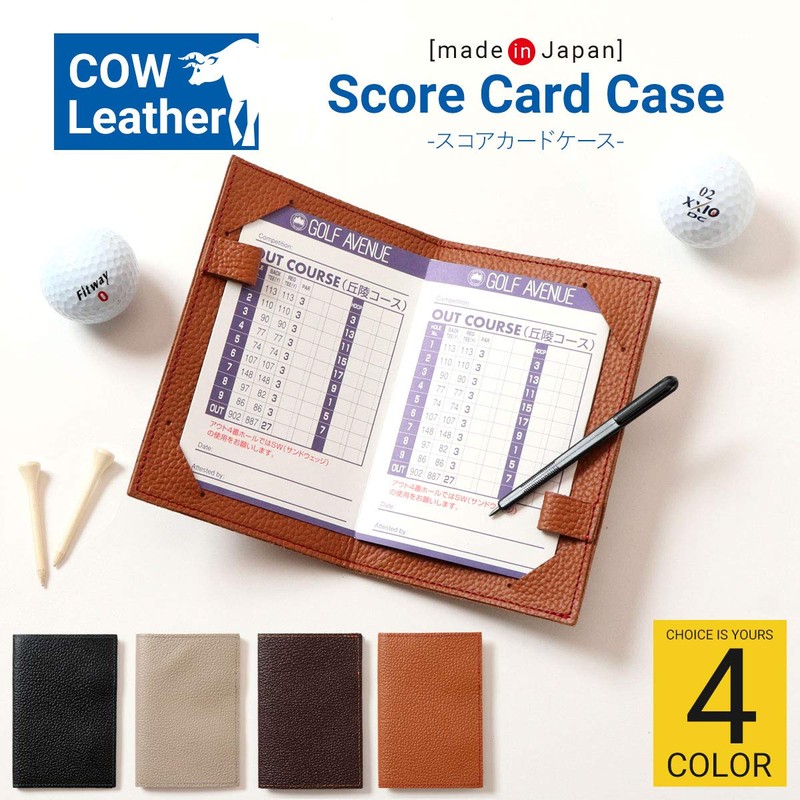 [GROOVE GEAR] Golf Scorecard Case Notebook Score Sheet Genuine Leather