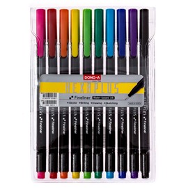 DONG-A Hexaplus Fineliner Pens 0.4mm 10 Color Set by Dong-A