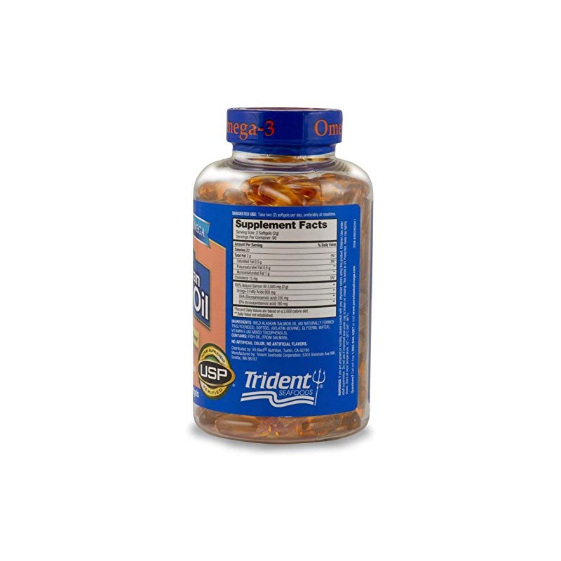 Pure Alaska Omega-3 Wild Alaskan Salmon Oil 1000mg Softgels 180-Count