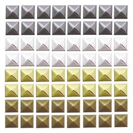 lacitycover Square Spike Studs,4 Color Nailheads DIY Metal Punk Spikes Leathercraft Spike Rivets(400 pc)
