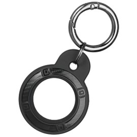 Protective Case for AirTag Key Finder (Location Tracker), AirTag Cover, Mini AirTag Case Cover with Key Fob (Black)