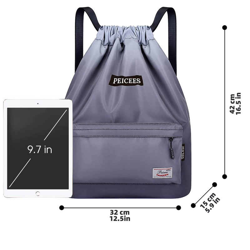 Peicees - Mochila deportiva impermeable con cordón para hombres y