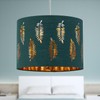 firstchoicelighting Dark Green Pendant Shade, Easy Fit Ceiling Lightshade, Fern