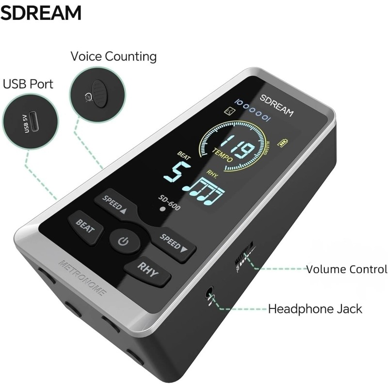 SDREAM Digital Metronome for Piano,Guitar,V