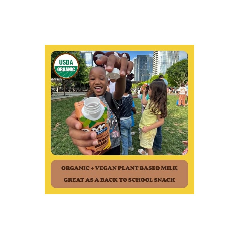 Mooala - Organic Chocolate Bananamilk, Lunchbox Friendly, Shelf-Stable, Non-Dairy, Nut-Free,