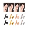 Mudder 4 Pairs Stud Earrings Stainless Steel Line Stick Stud