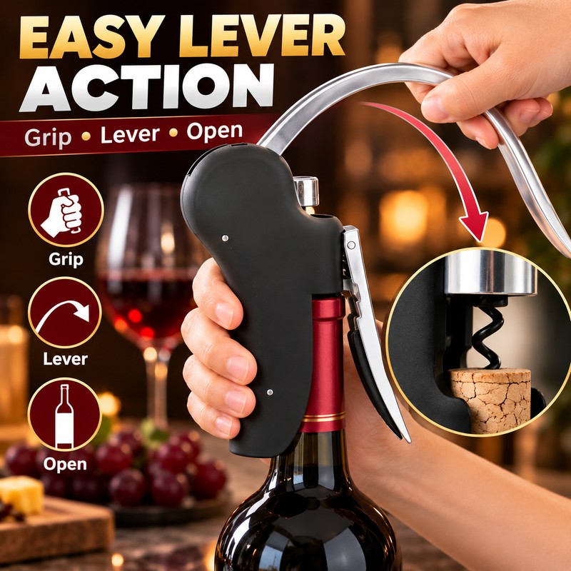 Manual Wine Corkscrew for Wine Bottles – Stainless Steel Opener
