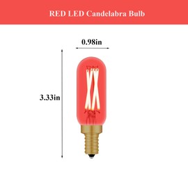 Beonllay Red LED Candelabra Bulb E12 Colored Light Bulbs, 4W 40 Watt Equivalent Dimmable E12 LED Bulb Red Candelabra Light Bulbs, 6 Pack