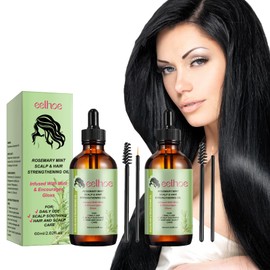 Rosemary Oil Hair, Natural Organic Rosemary Essential Oil, Massage Oil for Scalp Care, Massage, Perfect for Diffusers Hair Loss Treatment, Stimulates Hair Growth (Pack of 2)