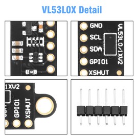 VL53L0X Laser Distance Sensor Binghe Pack of 3 VL53L0X Laser Distance Sensor Modules VL53L0X V2 Time-of-Flight Distance Measuring Sensor Module I2C IIC Compatible with Arduino, for Drones, Robots